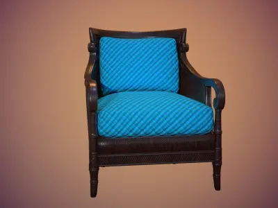 Wooden chair  Low-poly 3D model