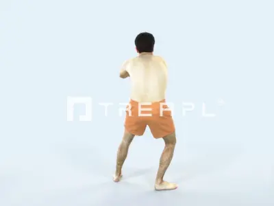 QAG07 4X Sports Beach Running Jogging Man Woman 005 Low-poly 3D model