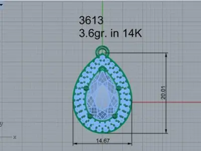 Pear Halo Pendant 3613 3D print model