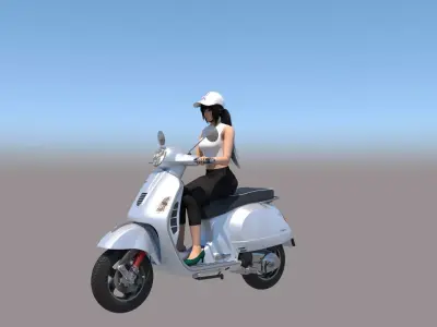 Moto vespa girl 3D model
