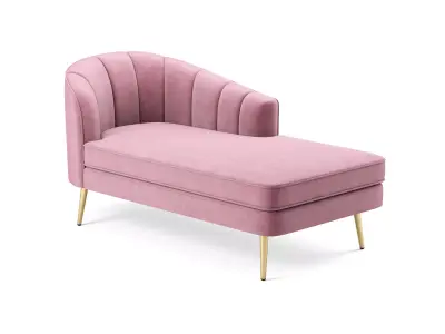 Allier Velvet Chaise Lounge 3D model