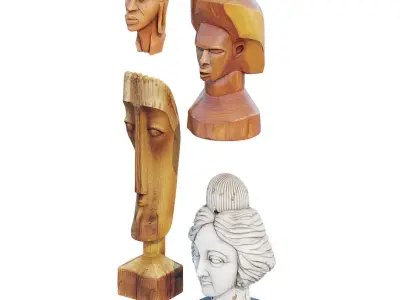 Wood head 3D model