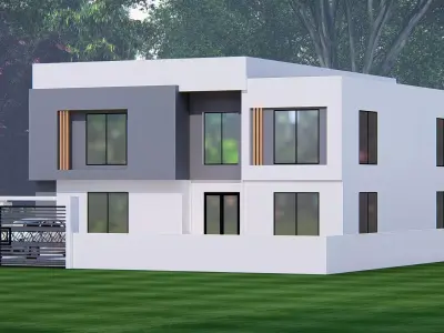 Modern House 3D Model  Contemporary Luxury Home Exterior Design 3D model