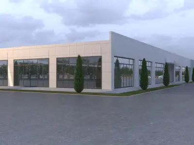 industrial building 3D model shop