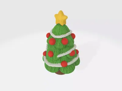 Christmas Tree Ornament Festive Miniature Holiday with Star 3D print model