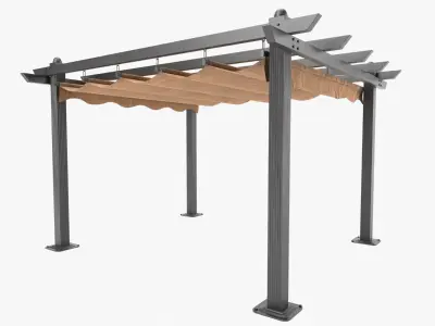 Pergola metal Low-poly 3D model