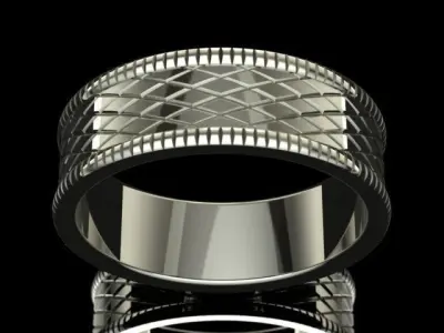 Luxury Golden Band Ring 3D print model
