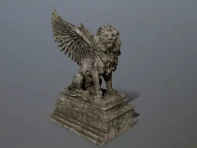 lion statue 01 Low-poly 3D model