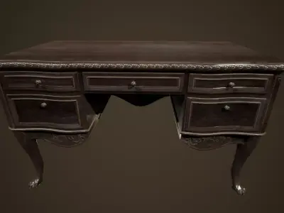 Antique Desk - PBR Game Ready Low-poly 3D model