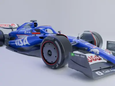 Visa CashApp RB F1 2024 car Low-poly 3D model
