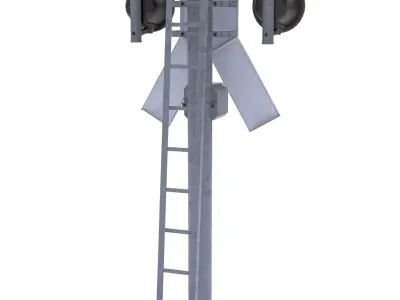 Rail Crossing Traffic Light Weathered 3 3D model