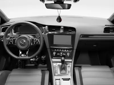 volkswagen-golf-7-5-r-2018 with interior 3D model