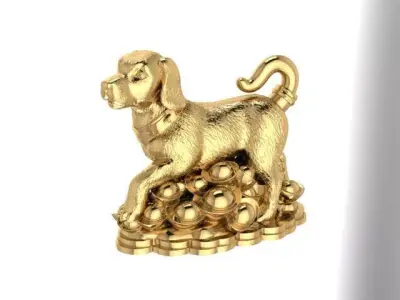 the dog chinese zodiac figurine 3D print model