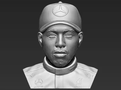 Lewis Hamilton bust 3D printing ready stl obj formats 3D print model