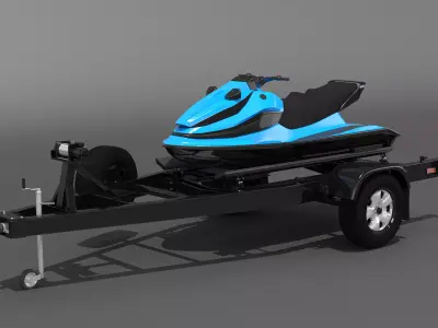 Water Scooter and Trailer 3D model