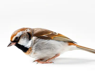 Tree Sparrow 3D Model with Detailed Textures Low-poly 3D model