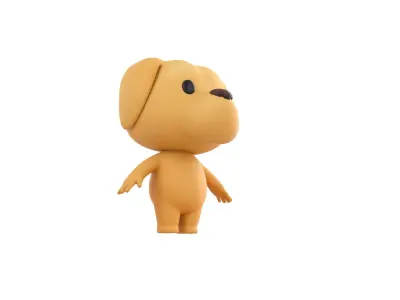 Character207 Golden Retriever Dog 3D model