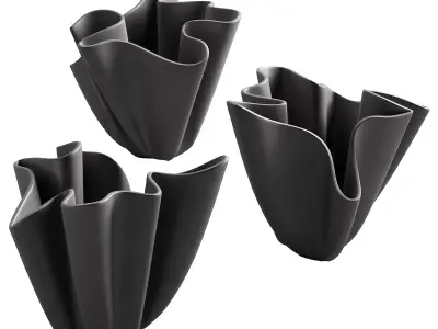 368 decorative vases and pots 06 deformed folded relief vase 05 3D model