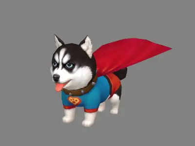 Cartoon puppy - Super Dog Low-poly 3D model