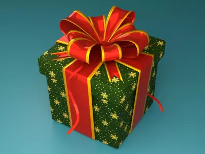 Cartoon Chistmas tree with gift boxes 3D model