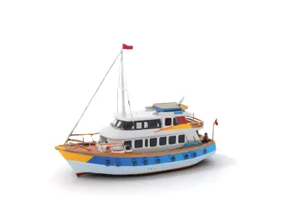 Colorful Yacht model pack Low-poly 3D model