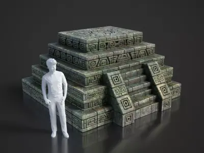 5 Mayan Altars 3D Asset Pack 250802 Low-poly 3D model