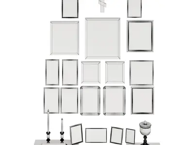 Home altar icons set 3D model