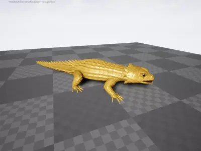 Gold Armadillo lizard  Low-poly 3D model