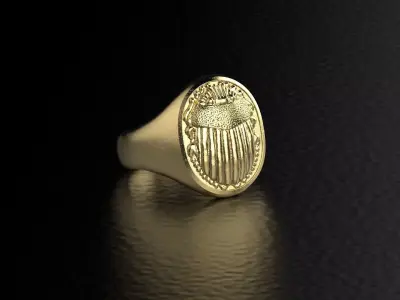 Scarab signet Ring 3D print model