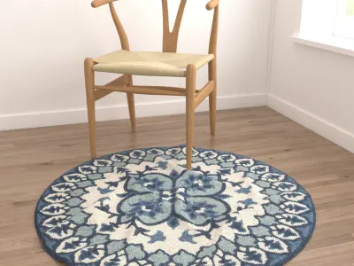 Round Rug Set 43 3D model