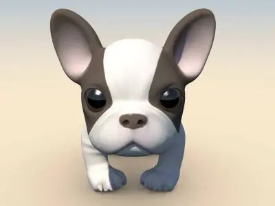 Puppy with Morphs 3D model