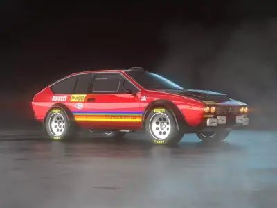 Alfa Romeo Alfetta GTV Turbodelta car 3D model