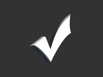 3D  Right mark printable 3D print model