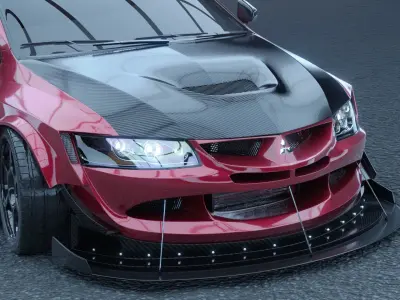 High-Poly Mitsubishi Lancer EVO VIII 3D model