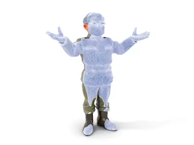 Animated Rigged Military Officer Character Model for Games an... Low-poly 3D model