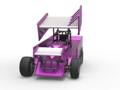 Northeast Outlaw Dirt Modified stock car V2 Scale 1 to 25 3D print model