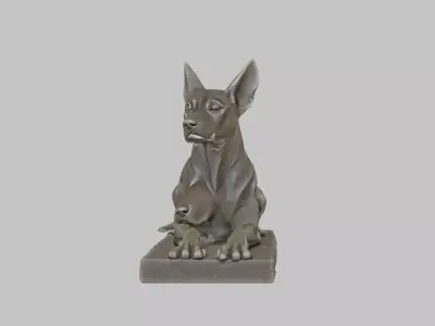 3D Model of a Noble Guardian Dog Statue Low-poly 3D model