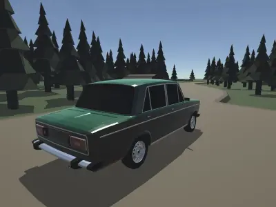 Lada 2106 with custom parts - Low poly Low-poly 3D model