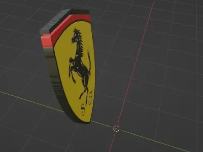 Ferrari 3D Logo Low-poly 3D model
