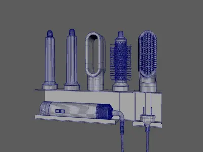 electrical hairdryer and styler  3D model
