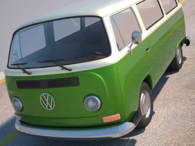  Volkswagen T2 Minibus 3D model