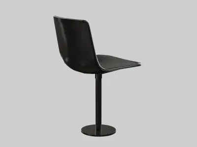 PATO COLUMN Chair-Black Painted Steel Low-poly 3D model