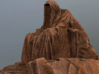 statue gate   Low-poly 3D model