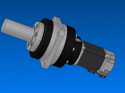 AC servomotor with planetary gearbox HK KR43G7 33 3D print model