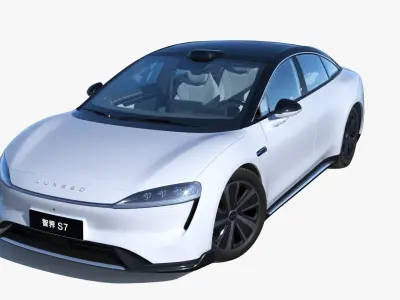 2024 Huawei HIMA Luxeed S7 RS with interior Low-poly 3D model