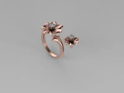 flower ring 3D print model shop