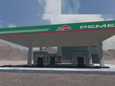 GASESTATION pemex gas station Free 3D model