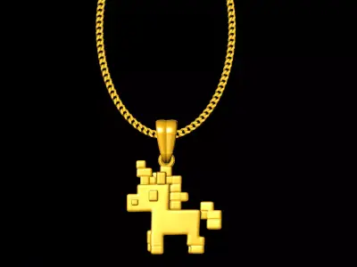 minecraft horse pendant charms - one inch pendant 3D print model