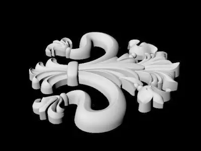 Central decor ornament for furniture 3D model 244