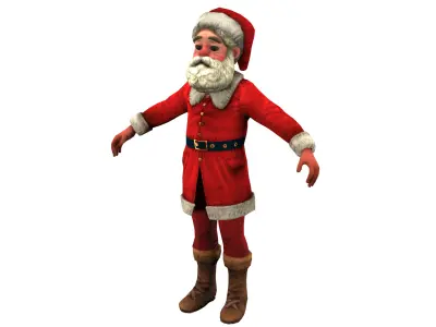 Santa Claus  rig  high-poly  textured  3D model